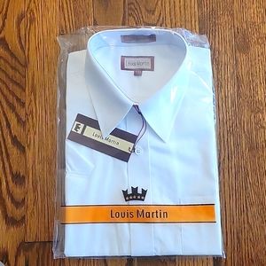 Louis Martin short sleeve white dress shirt.